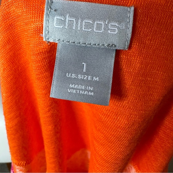 Chico’s Orange Floral Top - Picture 2 of 2